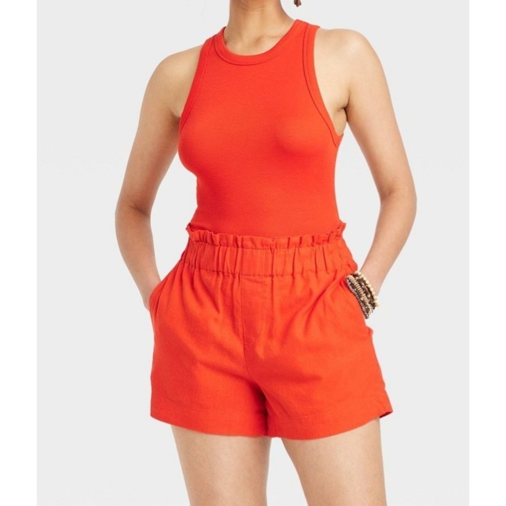 Womens Slim Fit Ribbed Tank Top - A New Day - Red size XXL